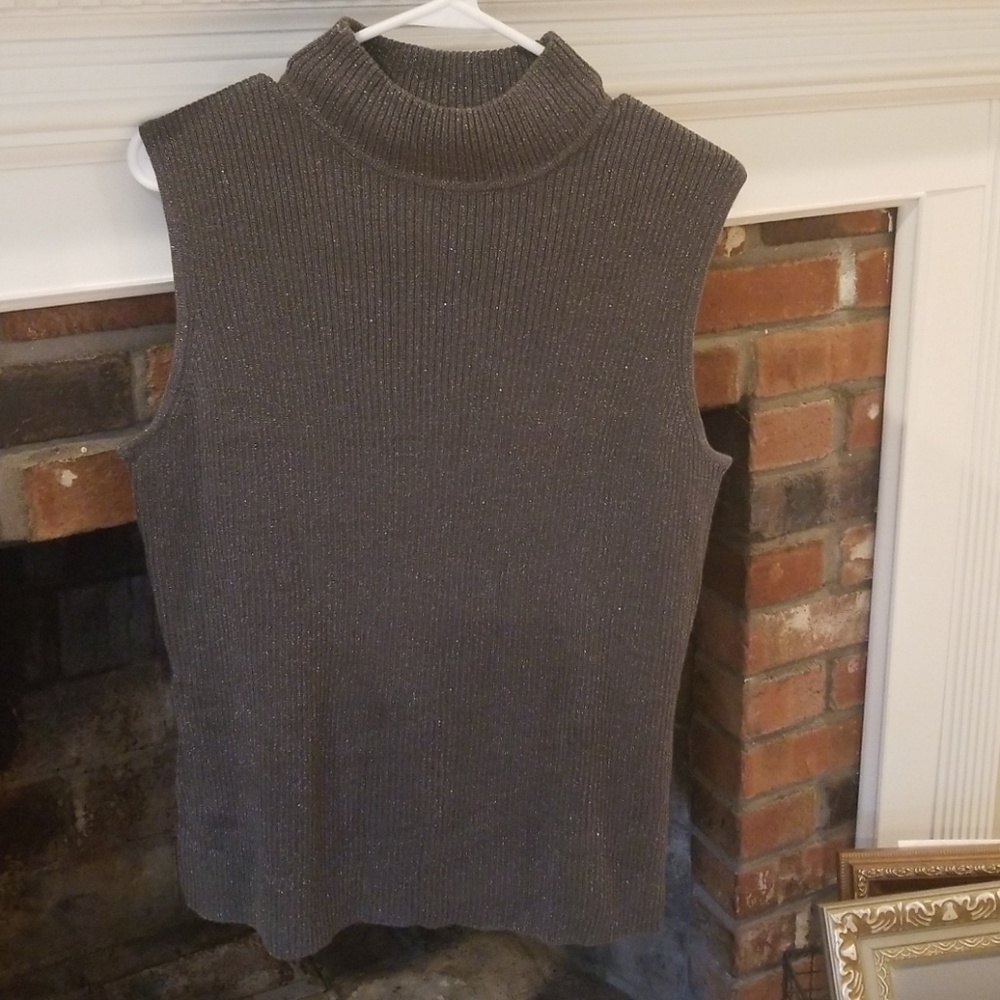 Grey sparkle sleeveless sweater
